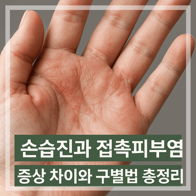 손습진 접촉피부염 증상 비교