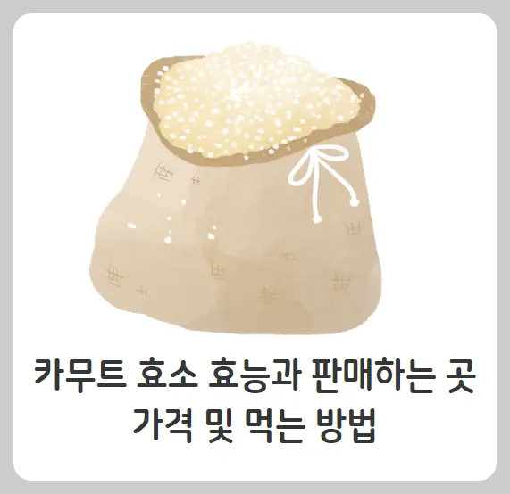 카무트 효소 효능