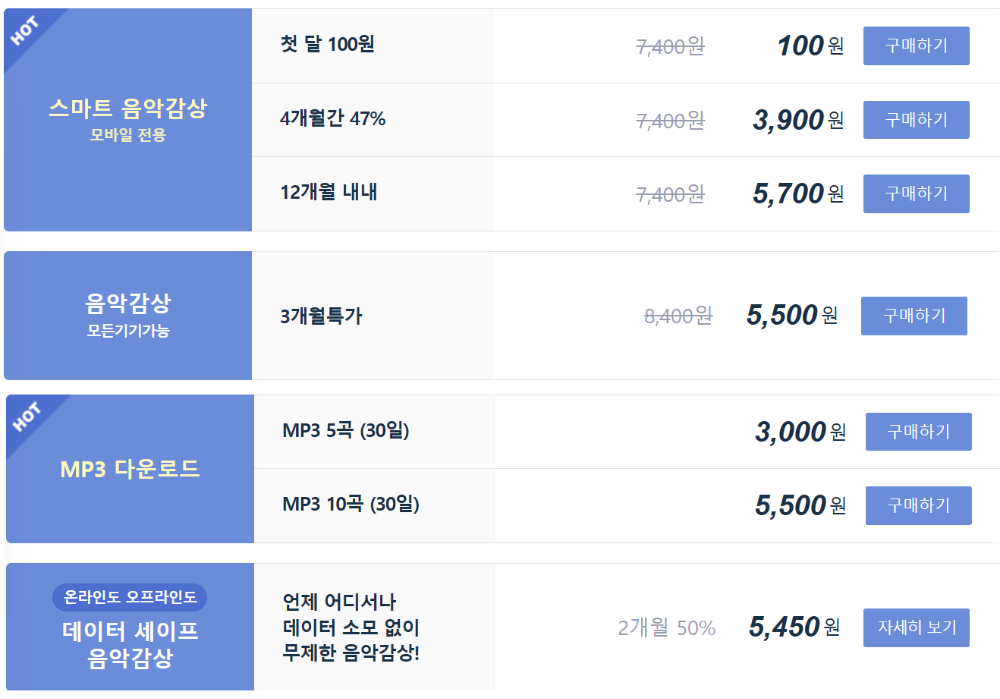 지니뮤직 요금제1