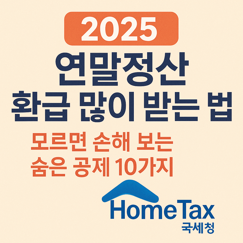 연말정산 환급 많이 받는 법｜모르면 손해 보는 숨은 공제 10가지 인포그래픽