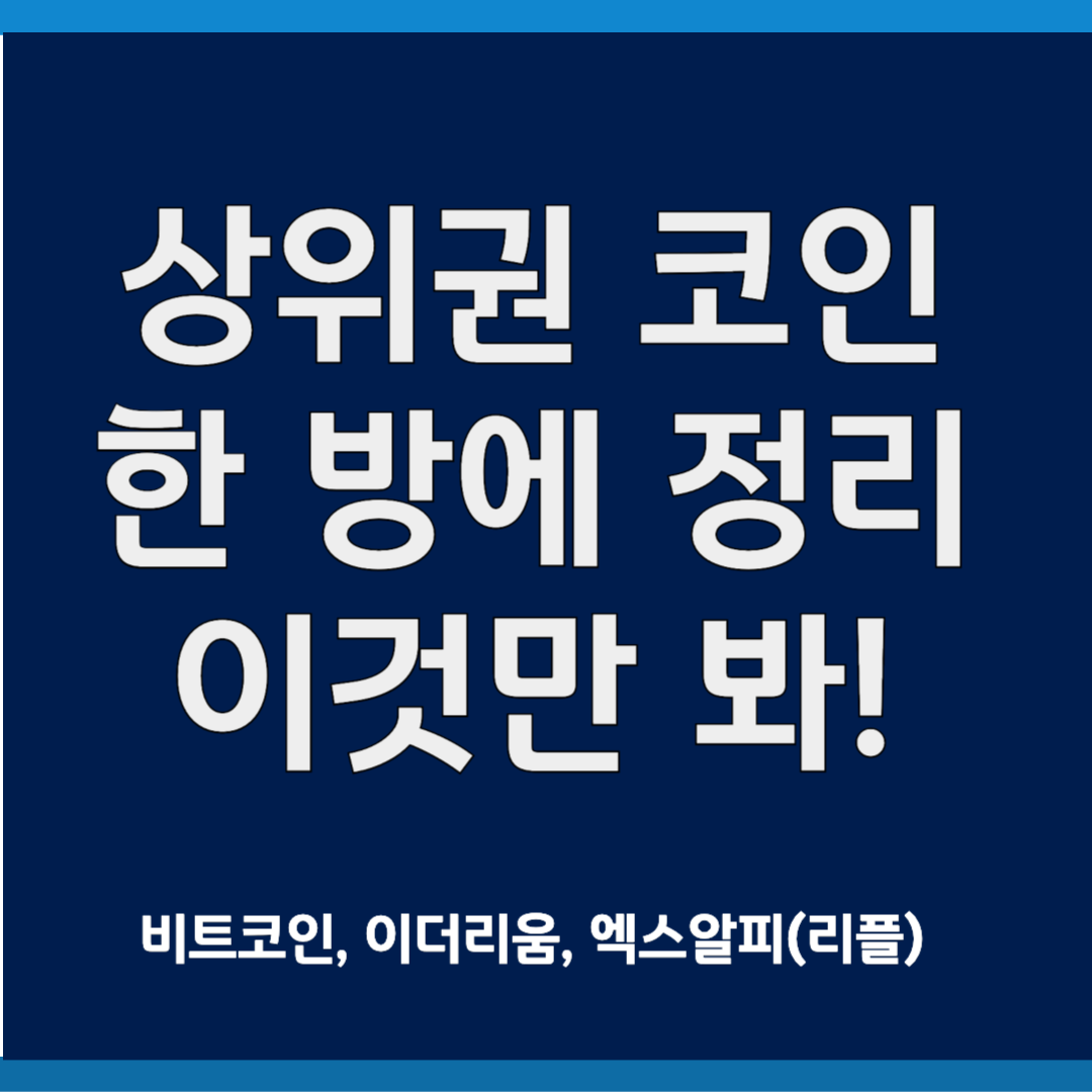 대표코인 세 가지 한 방에 정리