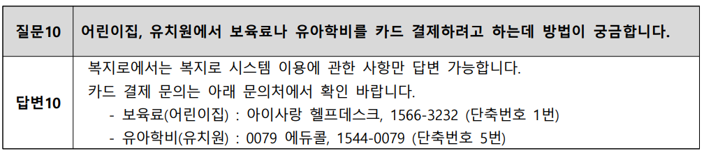 2025년 영유아 보육비 자주하는 Q&amp;A