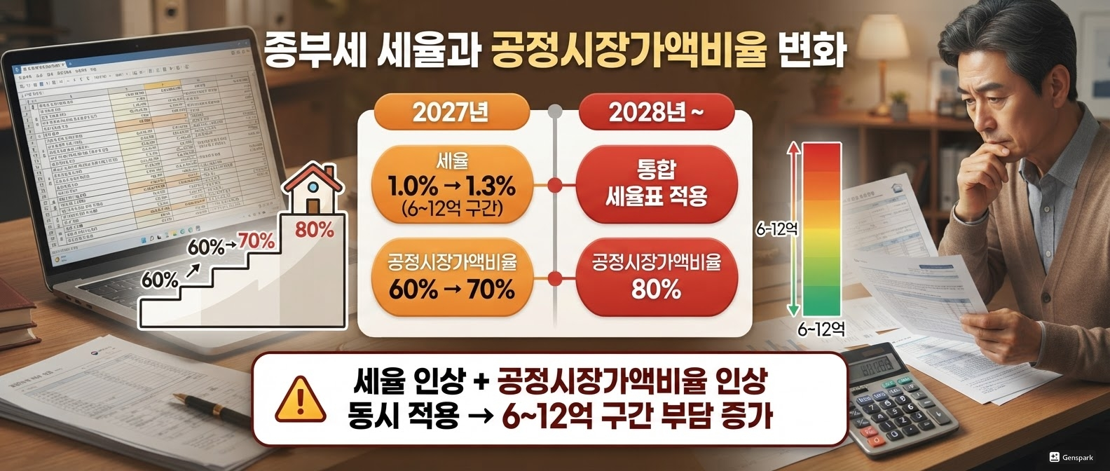종부세 세율과 공정시장가액비율 변화