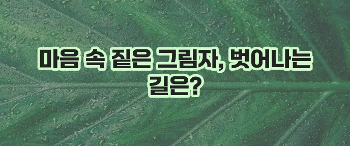 우울증 극복 원인 예방 방법을 알아야 합니다