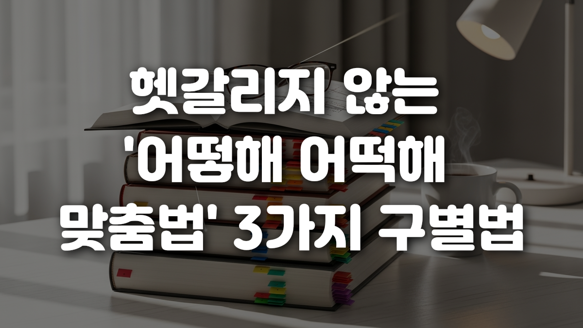 헷갈리지 않는 어떻해 어떡해 맞춤법 3가지 구별법