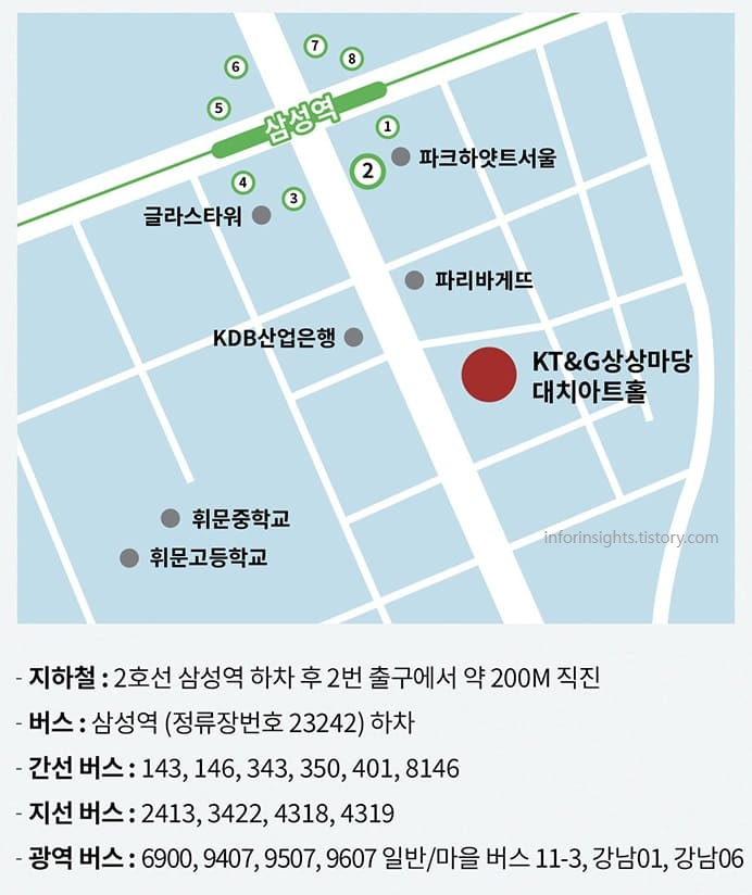 KT&amp;G 상상마당 대치아트홀 위치