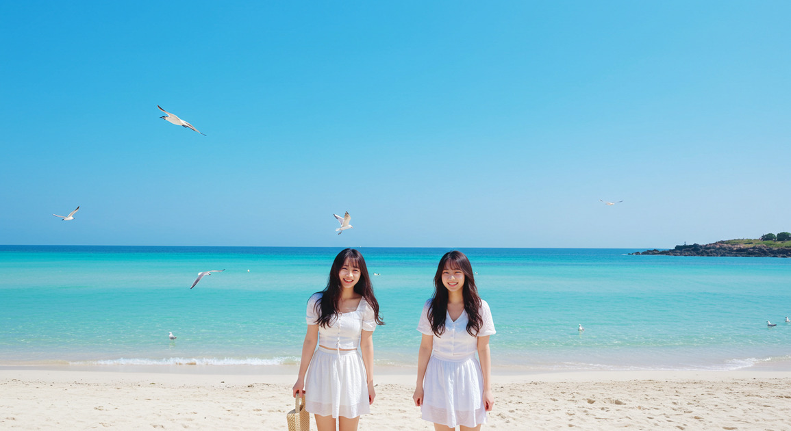 제주도 방언쓰는 여성 두명 이미지