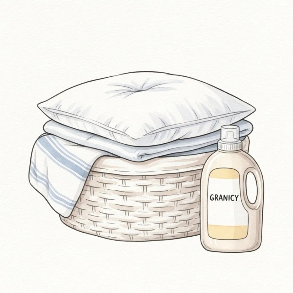 부드러운 베개 커버 세탁과 관리