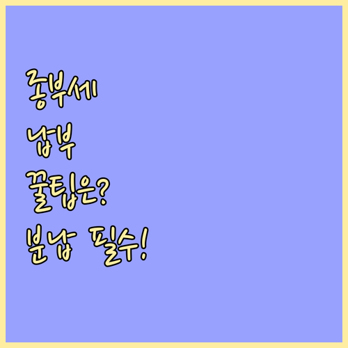 종부세 납부 지연 가산세 피하는 분납..