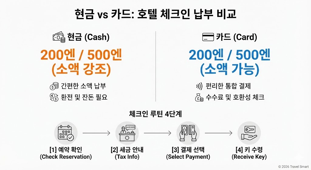 후쿠오카 호텔 숙박세 현금 vs 카드, 뭐가 유리할까? (2026 최신)|체크인 당황 0 루틴