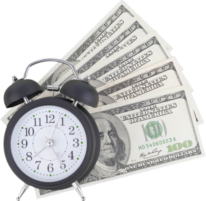 달러와-탁상시계-사진