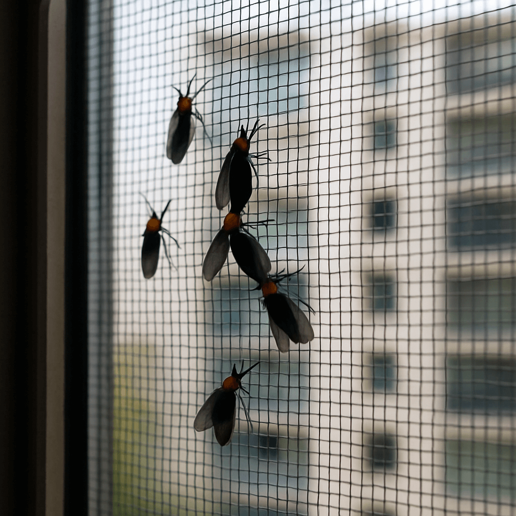 방충만에 붙은 레드버그