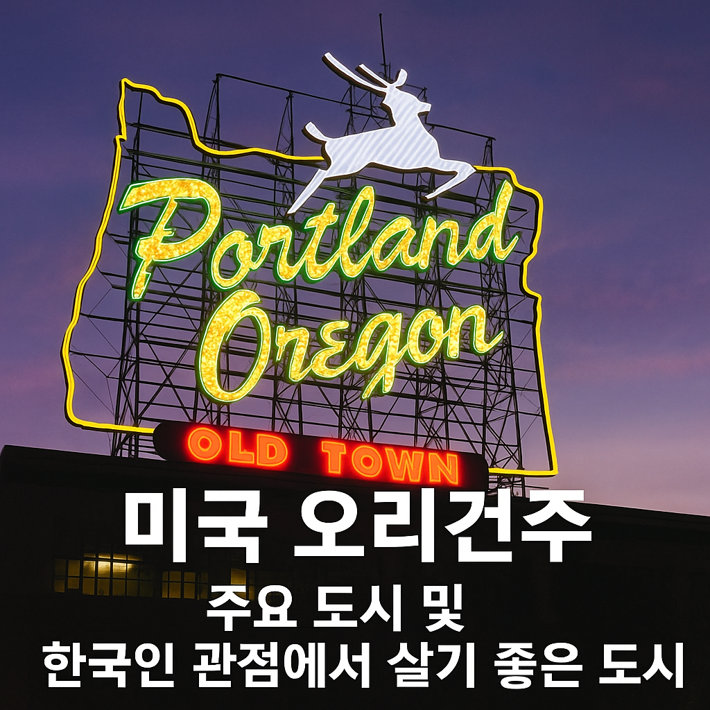 미국 오리건주 주요 도시 및 한국인 관점에서 살기 좋은 도시
