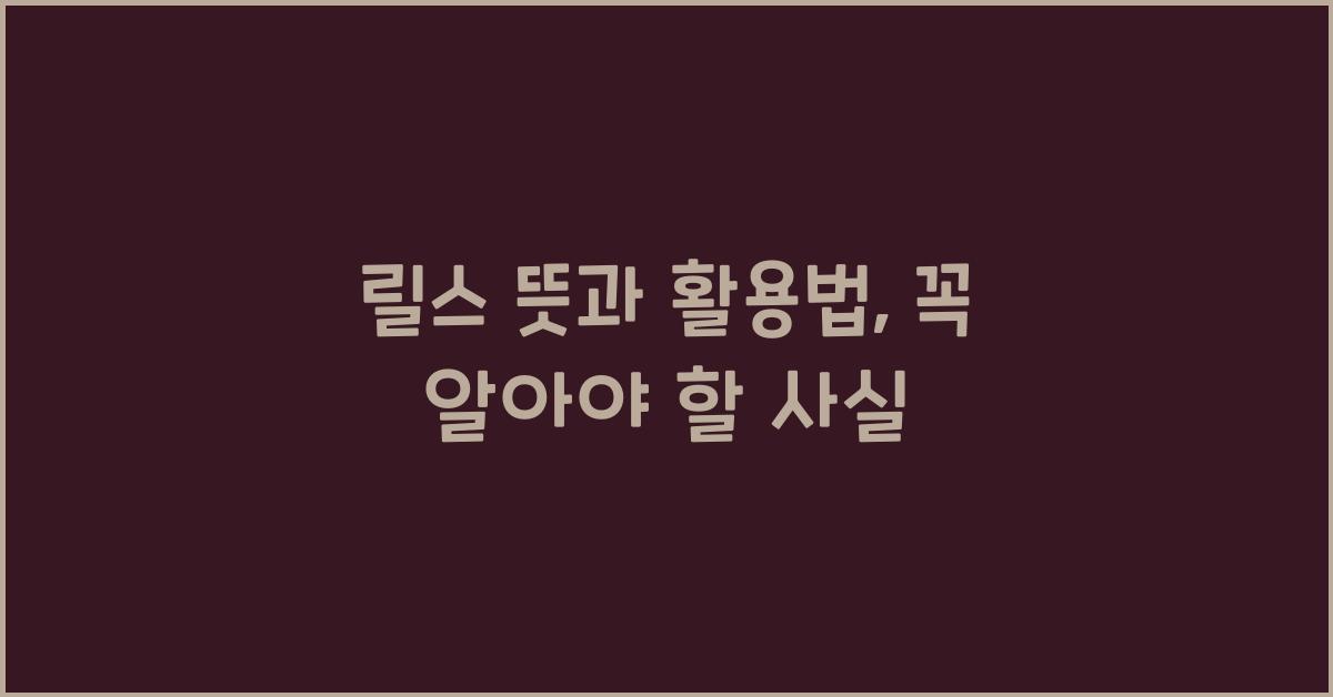 릴스 뜻