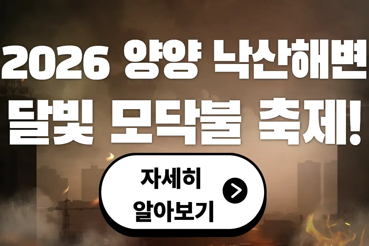 양양 낙산해변 달빛 모닥불 축제 일정