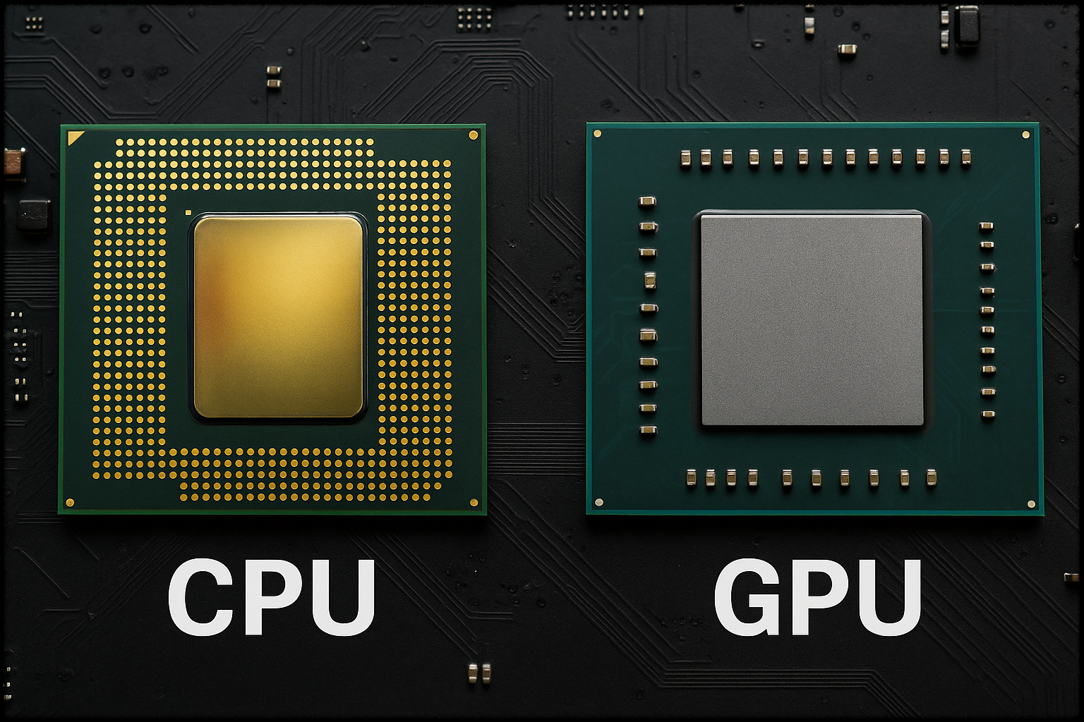 CPU와 GPU의 비교 이미지