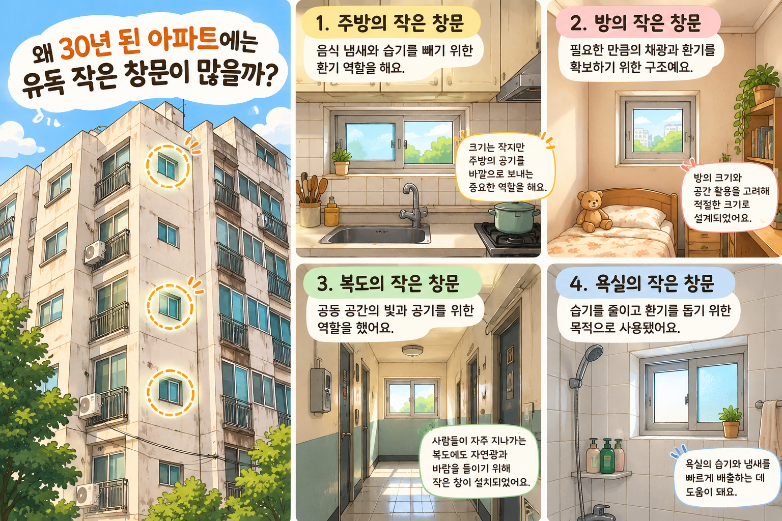 왜 30년 된 아파트에는 유독 작은 창문이 많을까?