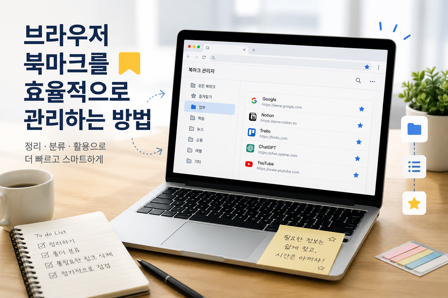"브라우저 북마크를 효율적으로 관리하는 방법"