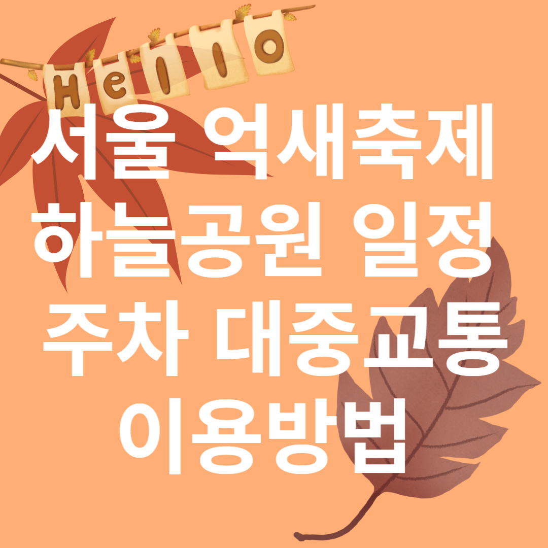 서울 억새축제 하늘공원 일정 주차 대중교통 이용방법