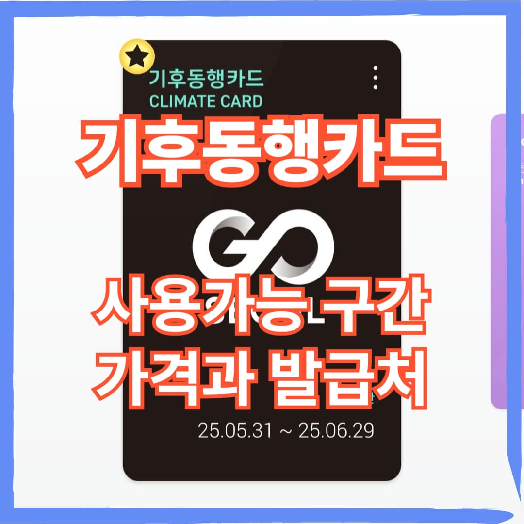 기후동행카드란? 사용가능한 구간과 발급처,가격