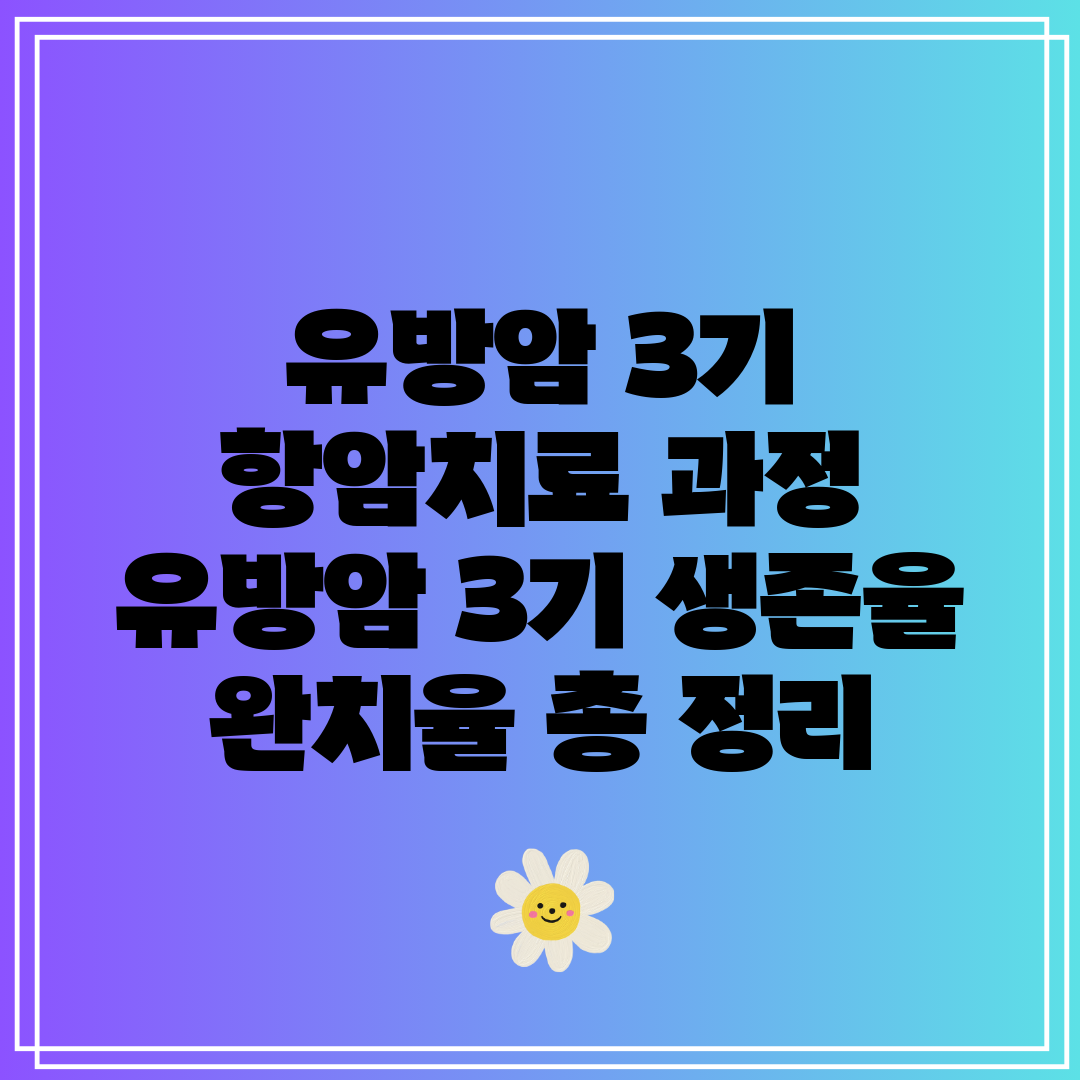 유방암 3기 항암치료 과정 유방암 3기 생존율 완치율 