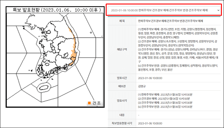 등산날씨-기상특보