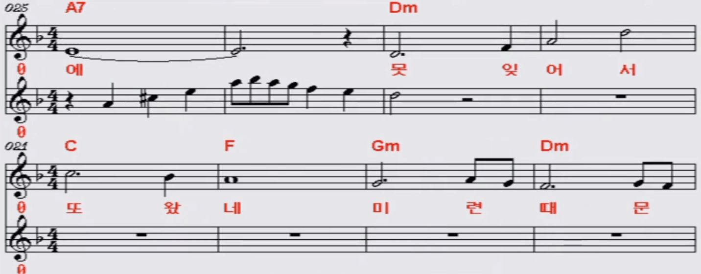 구나운(이상열) 못잊어서 또 왔네 악보