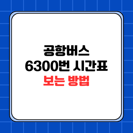 공항버스 6300번 시간표
