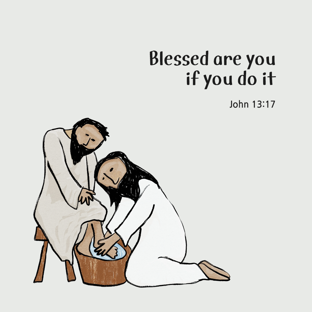 Blessed are you if you do it. (John 13:17) by pieonane Daily Bible quote image