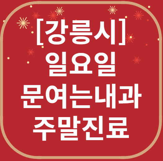 강릉 일요일 문 여는 내과 리스트 ❘ 토요일 주말 야간진료 병원 찾기