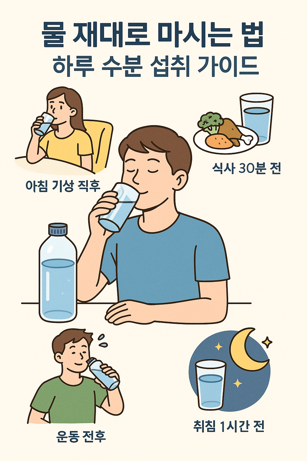 물 제대로 마시는 법: 하루 수분 섭취 가이드