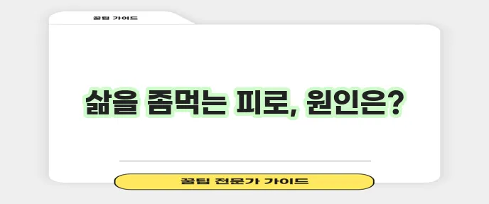 만성피로 증후군 증상 일상을 갉아먹는 주범입니다