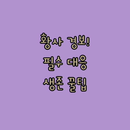 황사 미세먼지 농도별 대응 요령 및 ..