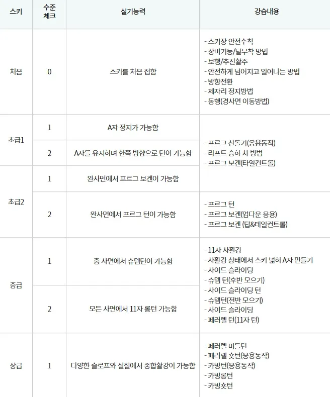 곤지암 스키 강습