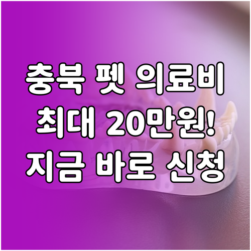 충청북도 반려동물 의료비 지원 사업 ..