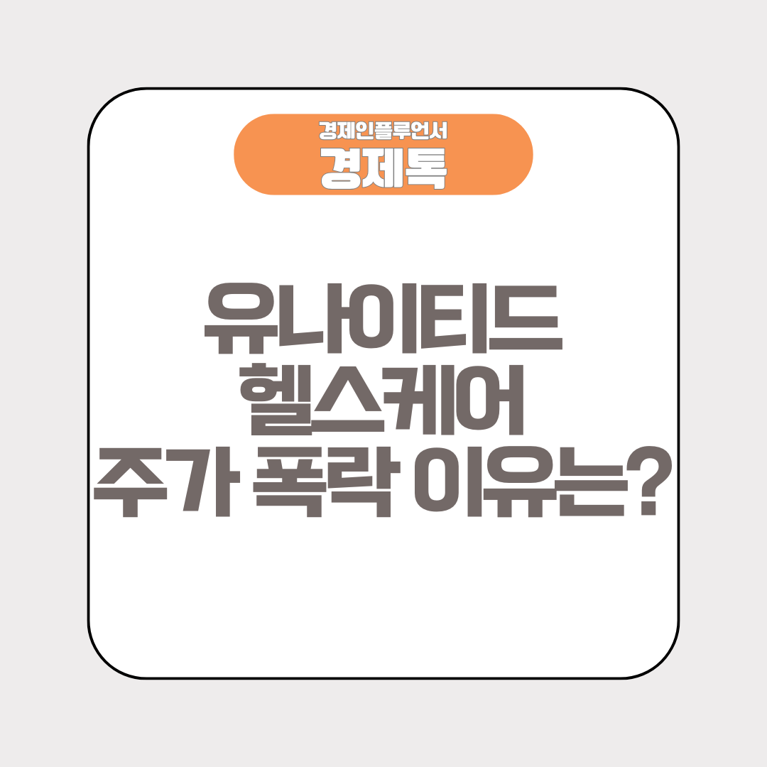 유나이티드헬스케어 주가 폭락 이유는?