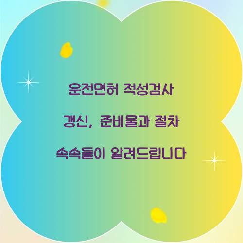 운전면허 적성검사 갱신