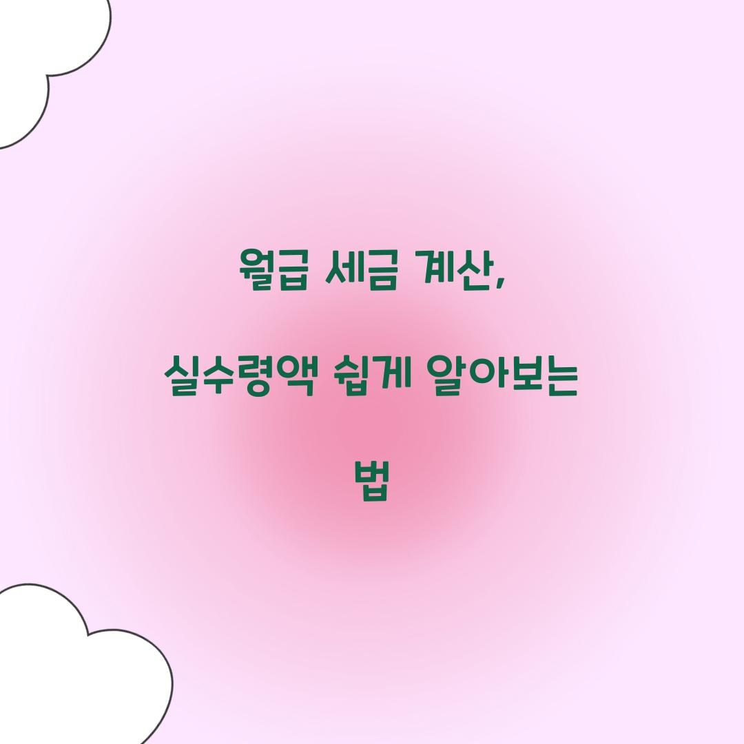 월급 세금 계산