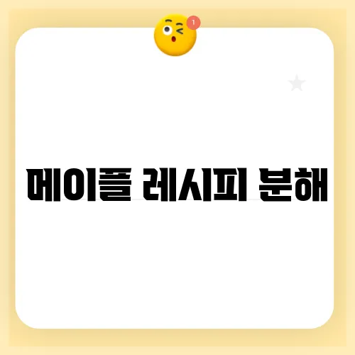 메이플 레시피 분해