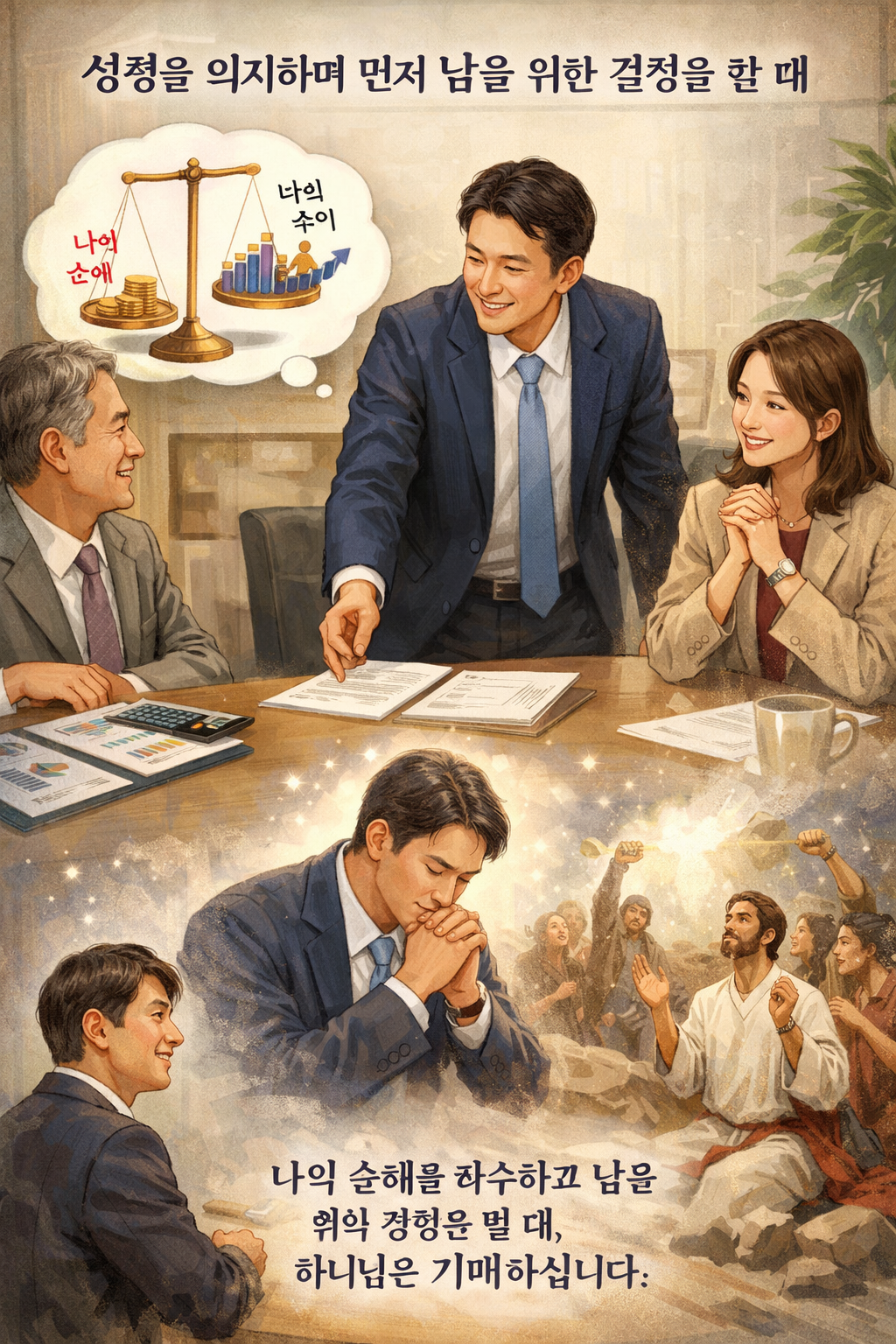 행 7:60 말씀을 보며&amp;#44; 성령충만할 때 자신보다 남을 생각하며&amp;#44; 용서함은 물론 그들을 위한 중보기도로 생을 마감한 스데반의 순교장면을 보며&amp;#44; 저도 성령을 의뢰하며 충만한 삶을 살아가기 위해 숨기도 하며&amp;#44; 오늘 서로의 이해관계가 있는 논의가 있는데&amp;#44; 나의 피해보다 다른 사람의 이익을 위한 결정을 해 나가는 모습입니다.