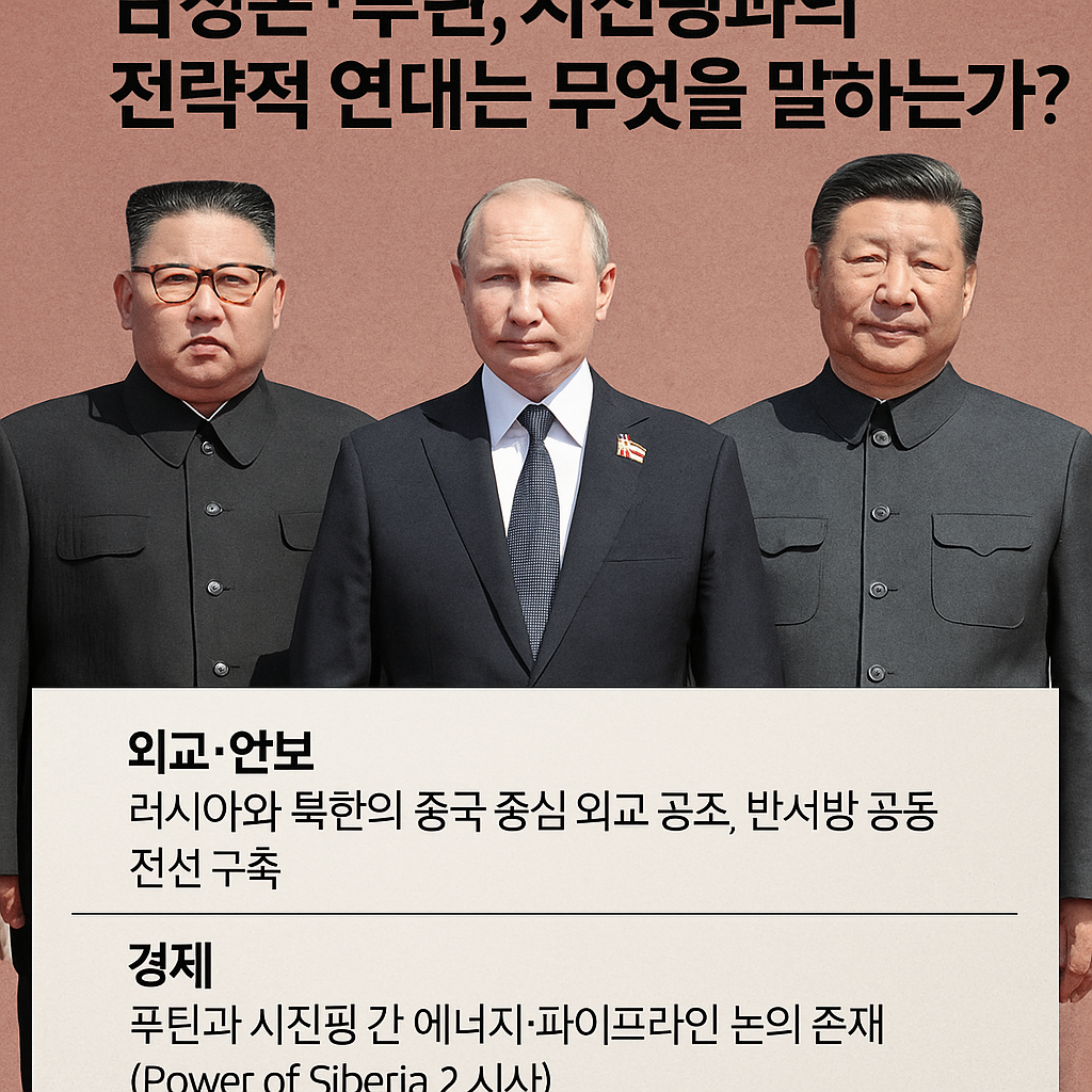 김정은 푸틴 시진핑 전략적 연대