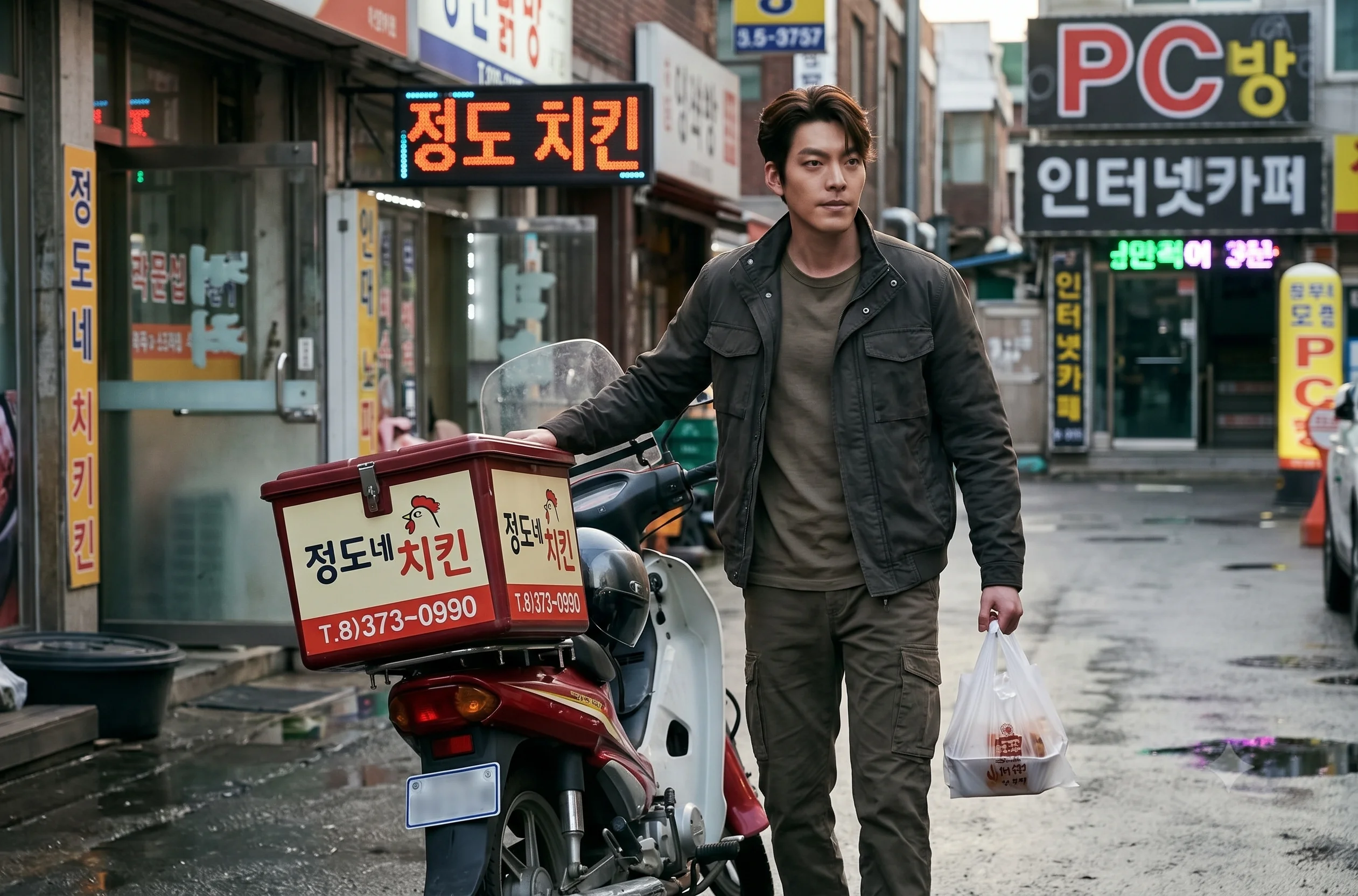 부친의 치킨집 배달과 게임을 즐기던 무도 9단 청년 이정도의 모습