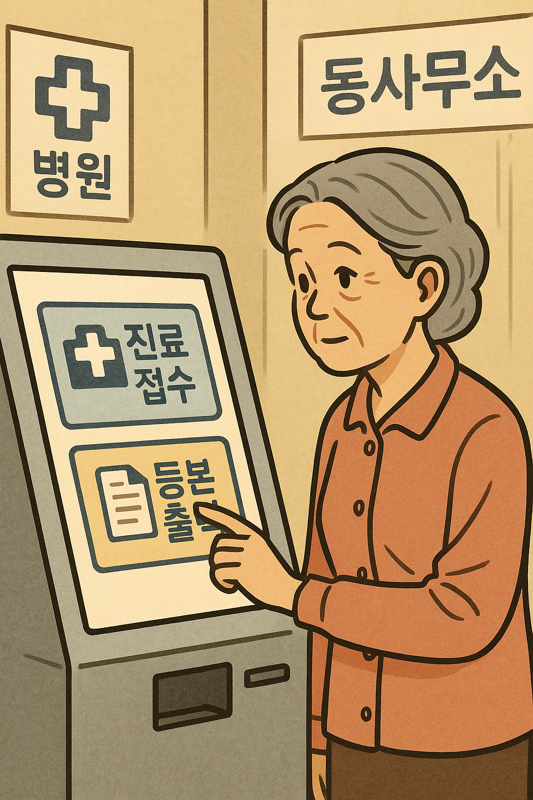노인 키오스크 사용