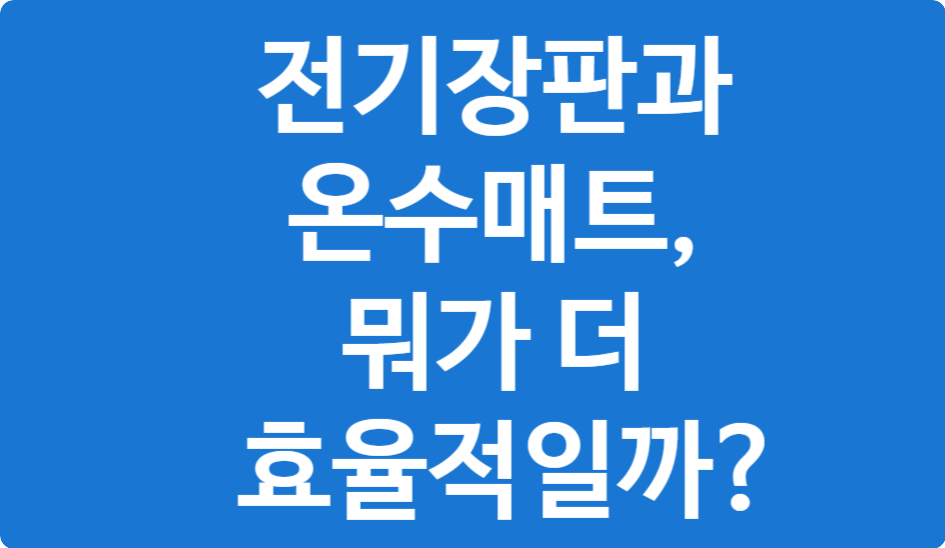 전기장판 vs 온수매트 – 효율·안전성 비교