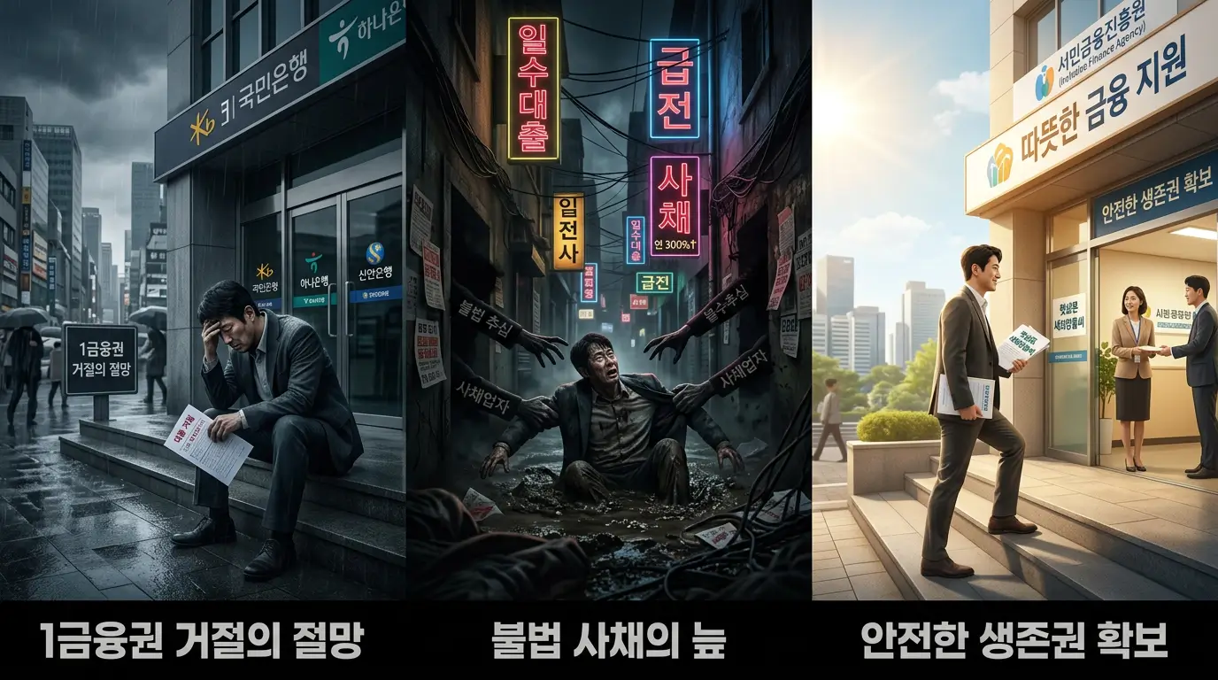 1금융권 거절의 절망 불법 사채의 늪과 안전한 생존권 확보