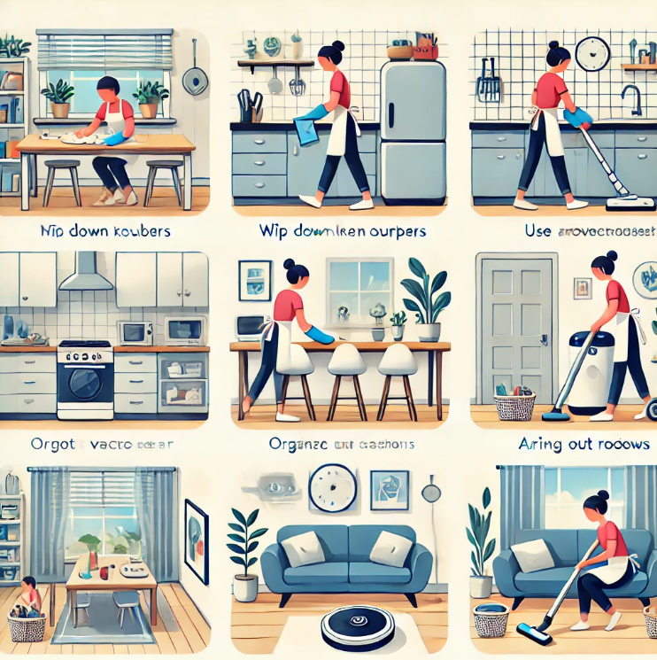 간편한 집 안 정리 장면