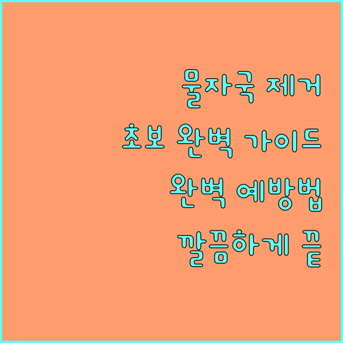 물자국 완벽 제거 및 예방: 초보자를