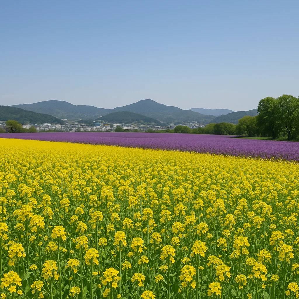 영천 보라유채꽃 전경