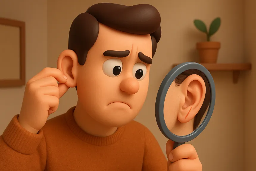 귓볼에 대각선 주름