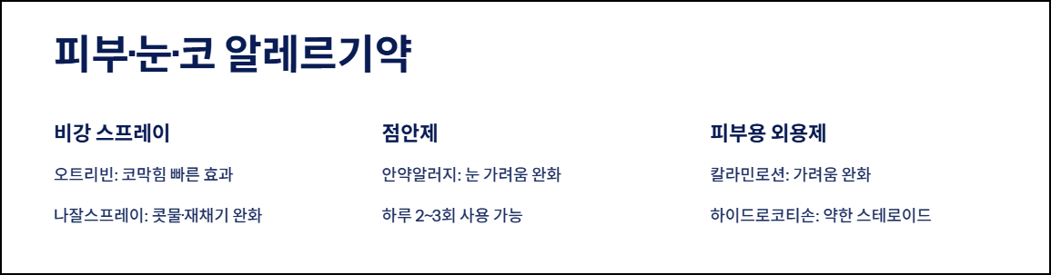 피부·눈·코 알레르기약